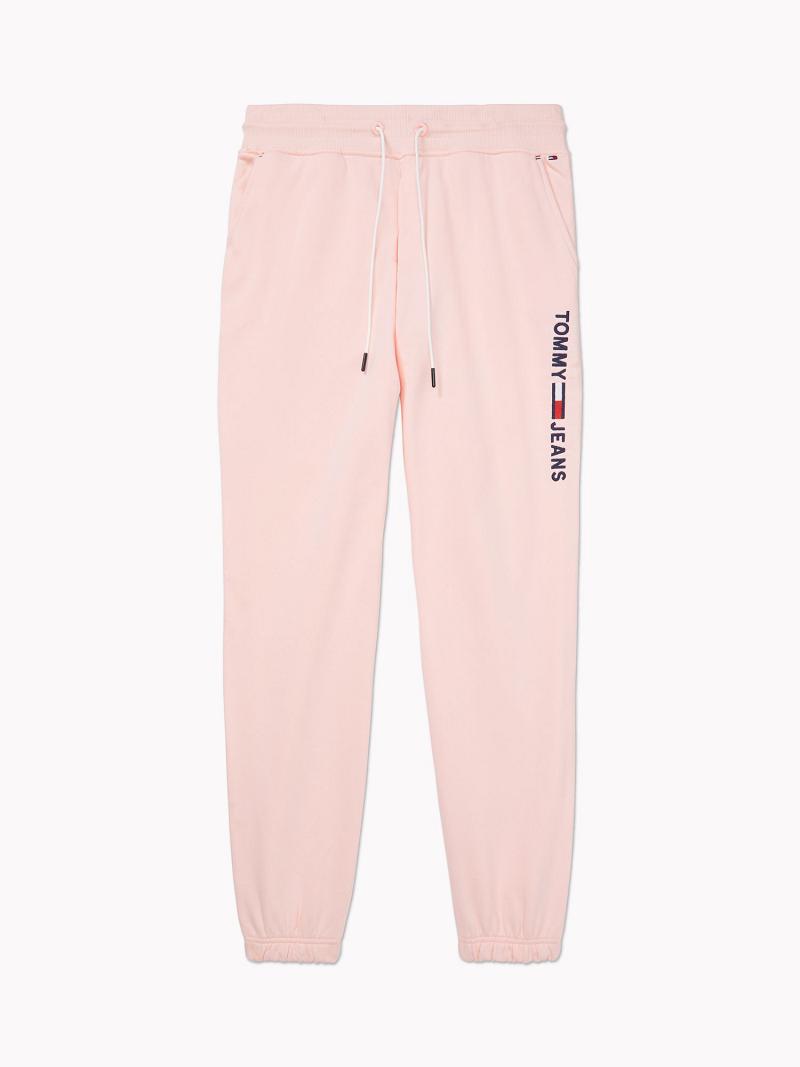 Női Tommy Hilfiger Logo Jogger Nadrág Rózsaszín | HU 216TCE